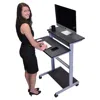 Quikfurn Mobile 31.5-inch Stand Up Computer Desk In Black