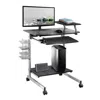 Quikfurn Mobile Compact Computer Cart Desk With Keyboard Tray