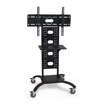 Quikfurn Mobile Flat Screen Tv Stand Cart With Shelf And Universal Mounting Bracket