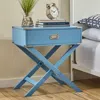 Quikfurn Modern 1-drawer Bedroom Nightstand End Table In Blue Finish