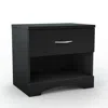 Quikfurn Modern 1 Drawer Nightstand End Side Table Storage In Black