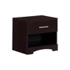 Quikfurn Modern 1 Drawer Nightstand End Side Table Storage In Dark Brown