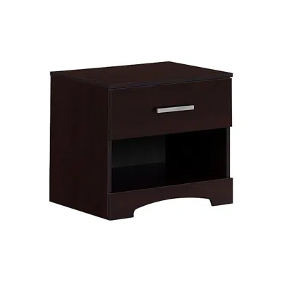 Quikfurn Modern 1 Drawer Nightstand End Side Table Storage In Dark Brown