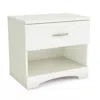 Quikfurn Modern 1 Drawer Nightstand End Side Table Storage In White