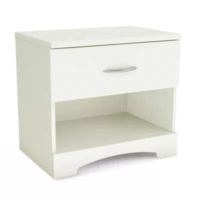 Quikfurn Modern 1 Drawer Nightstand End Side Table Storage In White
