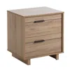 Quikfurn Modern 2-drawer End Table Nightstand In Light Oak Wood Finish