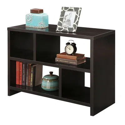 Quikfurn Modern 2-shelf Bookcase Console Table In Espresso Wood Finish