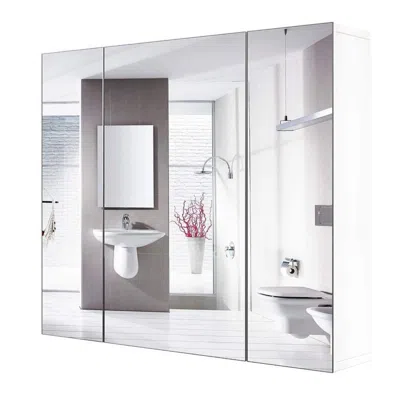 Quikfurn Modern 3-door Wall Mounted Medicine Cabinet Bathroom Mirror Cupboard
