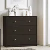 Quikfurn Modern 3-drawer Chest Bedroom Bureau In Dark Brown Wood Finish