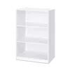 Quikfurn Modern 3-shelf Bookcase In White Wood Finish