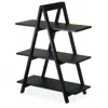 Quikfurn Modern 3-tier A-frame Display Shelf Bookcase In Black