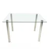 Quikfurn Modern 47-inch X 27-inch Tempered Glass Top Dining Table