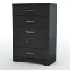 Quikfurn Modern 5-drawer Chest In Black Finish