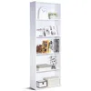 Quikfurn Modern 5-tier Bookcase Storage Shelf In White Wood Finish