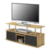 Quikfurn Modern 50-inch Tv Stand In Light Oak / Black Wood Finish