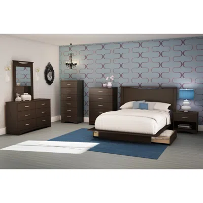 Quikfurn Modern 6-drawer Bedroom Dresser In Chocolate Wood Finish