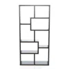 Quikfurn Modern 70-in High Display Cabinet Bookcase In Dark Brown Cappuccino Wood Finish