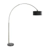 Quikfurn Modern 81-inch Tall Arch Floor Lamp With Black Drum Shade And Marble Base