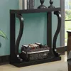 Quikfurn Modern Curved Legs Rich Espresso Console Table