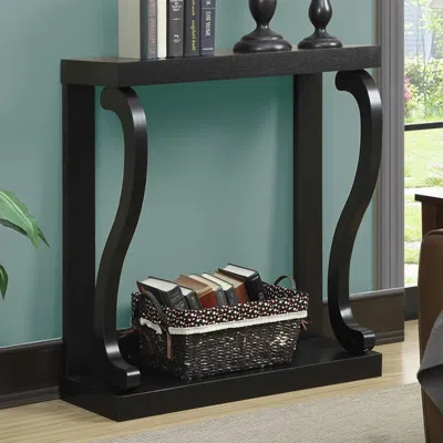 Quikfurn Modern Curved Legs Rich Espresso Console Table