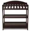 Quikfurn Modern Dark Brown Wooden Baby Changing Table With Safety Rail Pad And Strap