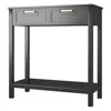 Quikfurn Modern Entryway Accent 2 Drawer Sofa Side Table Black