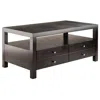 Quikfurn Modern Espresso 2 Drawer Coffee Table