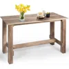 Quikfurn Modern Farmhouse Brown Wood 55-inch Counter Height Dining Table Computer Desk