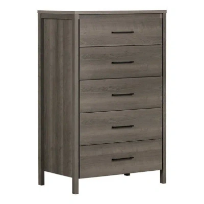 Quikfurn Modern Grey 5 Drawer Storage Chest
