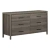 Quikfurn Modern Grey 6 Drawer Double Dresser