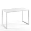 Quikfurn Modern Home Office Desk With White Metal Frame And Wood Top