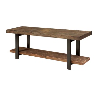 Quikfurn Modern Industrial Style Wood And Metal Accent Bench