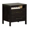 Quikfurn Modern Java 2 Drawer Nightstand Cubby Storage Shelf