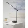 Quikfurn Modern Led Desk Light Table Lamp With Wireless Cell Charging Pad In Black