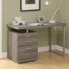 Quikfurn Modern Left Or Right Facing Home Office Computer Desk In Dark Taupe