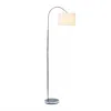 Quikfurn Modern Mid-century Floor Lamp In Brushed Nickel Finish With White Drum Shade