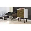 Quikfurn Modern Mid-century Side Table Nighstand In White And Wood Finish