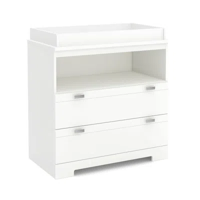 Quikfurn Modern Nursery 2 Drawer Storage Baby Changing Table In White