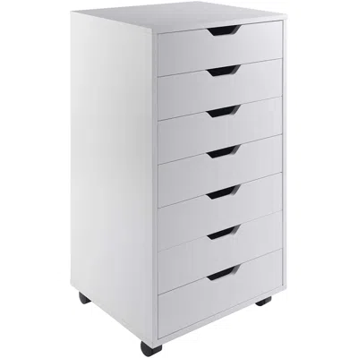 Quikfurn Modern Scandinavian Style 7-drawer Storage Cabinet Chest In White Finish
