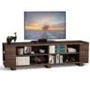 Quikfurn Modern Tv Stand In Walnut Wood Finish - Holds Up To 60-inch Tv