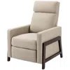 Quikfurn Modern Upholstered Manual Reclining Sofa Chair W/ Armrest And Footrest Grey