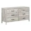Quikfurn Modern Washed Pine 6 Drawer Double Dresser