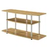 Quikfurn Modern Wood Metal Tv Stand Entertainment Center In Light Oak Finish