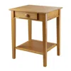 Quikfurn Modular Wooden Printer Stand With Drawer And Bottom Shelf In Honey