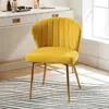Quikfurn Mustard Yellow Velvet Upholstered Wingback Accent Side Chair W/ Gold Metal Legs