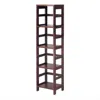 Quikfurn Narrow 4-shelf Contemporary Shelving Unit In Espresso Wood Finish