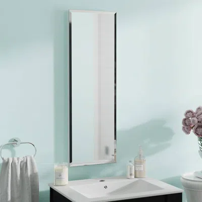 Quikfurn Narrow Bathroom Medicine Cabinet Frameless Mirror 12 X 36 Inch