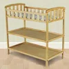Quikfurn Natural Finish Wood Baby Furniture Changing Table With Safety Rail