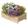 Quikfurn Natural Unfinished Cedar Wood Planter Box 21-inch X 11-inch - Made In Usa