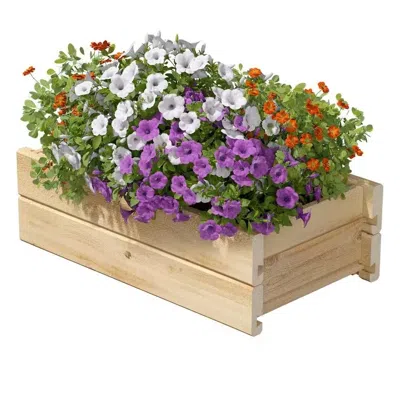 Quikfurn Natural Unfinished Cedar Wood Planter Box 21-inch X 11-inch - Made In Usa